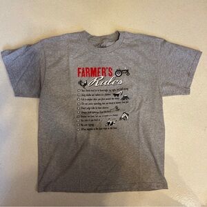 Farmer’s Rules gray graphic tee men’s size large.